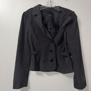 Star City Gray 3 button blazer cropped adjustable office career women’s m